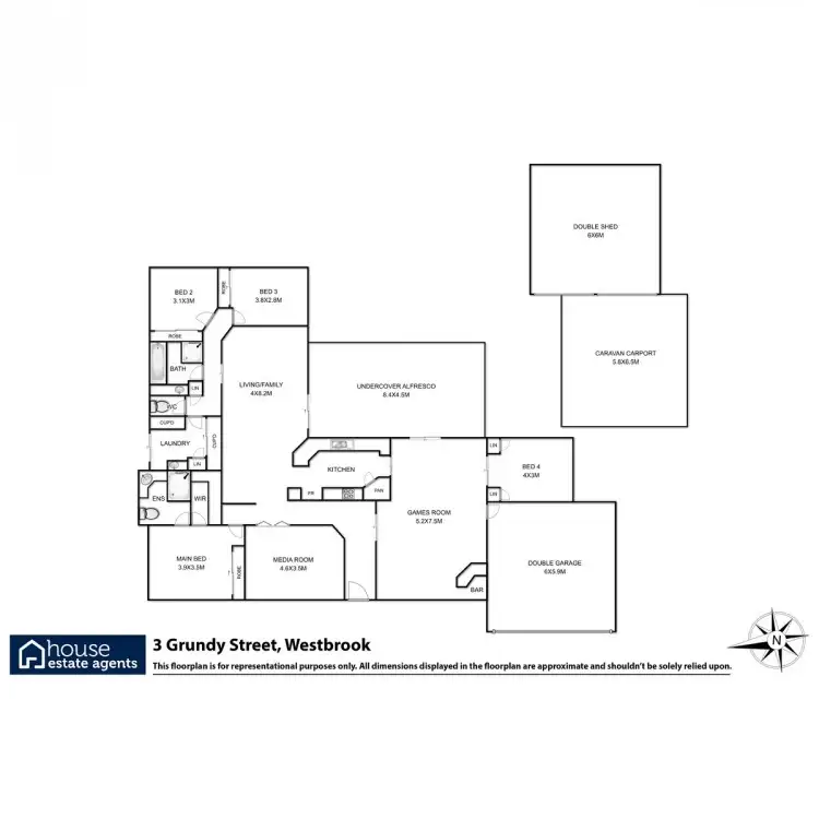 Floorplan of Homely house listing, 3 Grundy Street, Westbrook QLD 4350