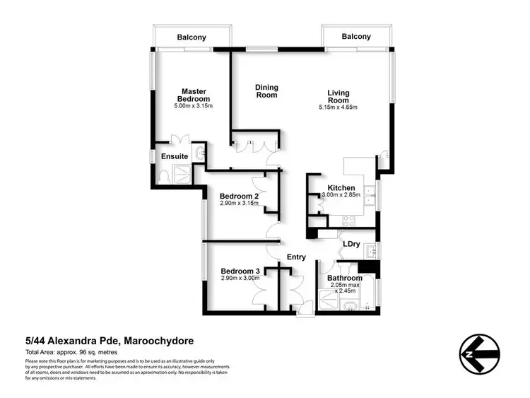 Floorplan of Homely unit listing, 5/44 Alexandra Parade, Maroochydore QLD 4558