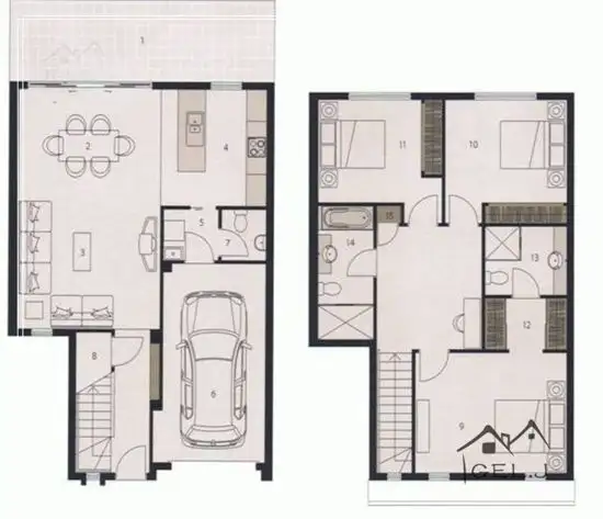 Floorplan of Homely townhouse listing, 29/1 Belongil Street, Pacific Pines QLD 4211