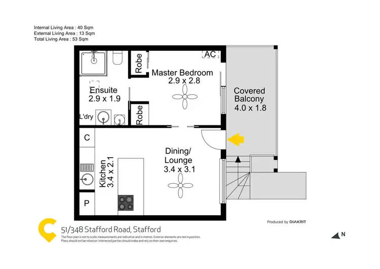 Floorplan of Homely unit listing, 51/348 Stafford Road, Stafford QLD 4053