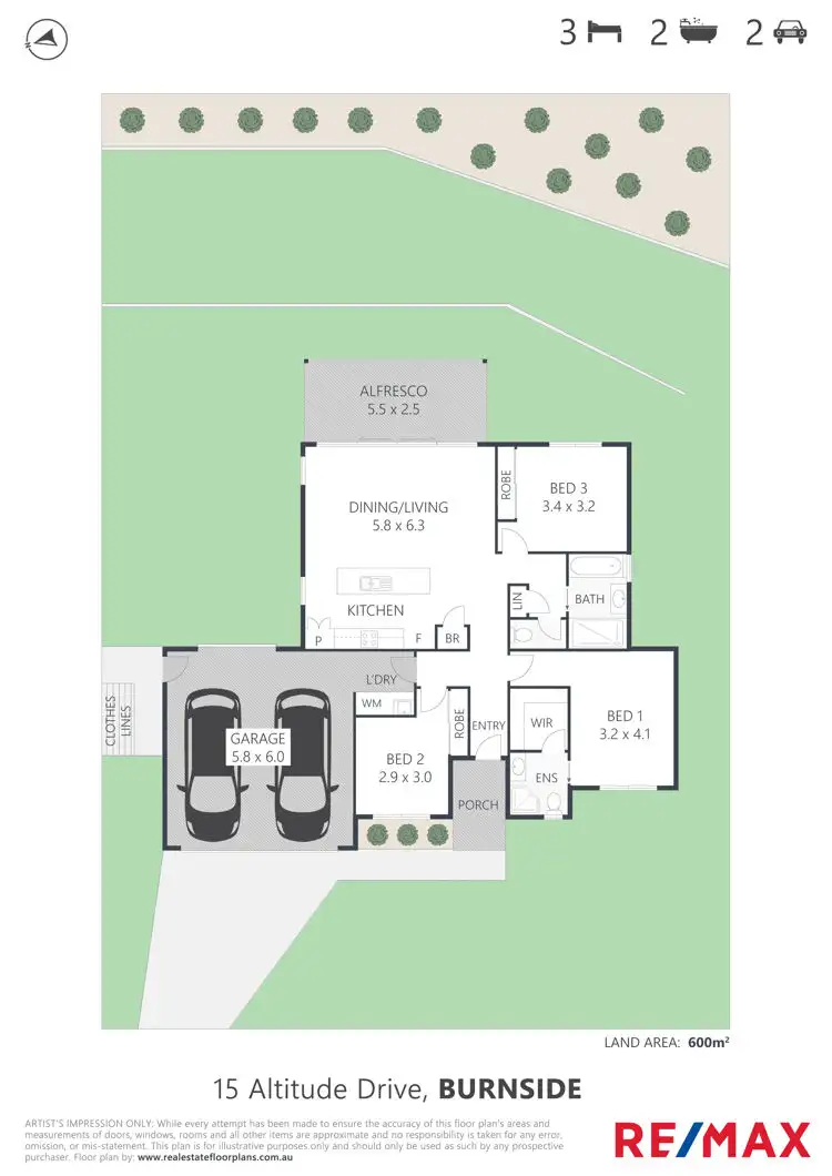 Floorplan of Homely house listing, 15 Altitude Drive, Burnside QLD 4560