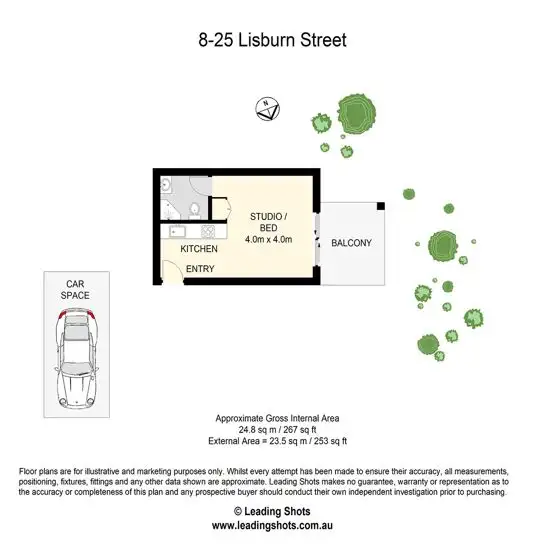 Floorplan of Homely studio listing, 8/25 LISBURN STREET, East Brisbane QLD 4169