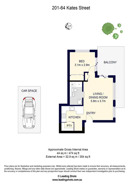 Floorplan of Homely unit listing, 201.64 KATES ST, Morningside QLD 4170