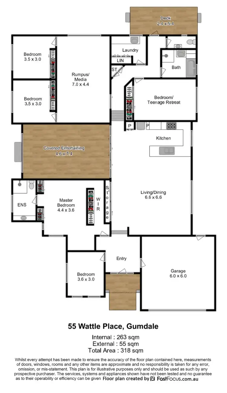 Floorplan of Homely house listing, 55 Wattle Place, Gumdale QLD 4154