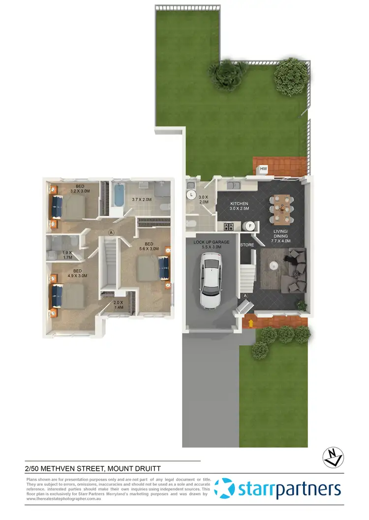 Floorplan of Homely townhouse listing, 2/50 Methven Street, Mount Druitt NSW 2770