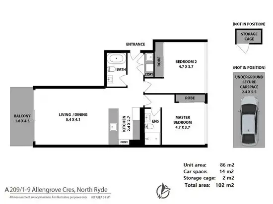 Floorplan of Homely apartment listing, 209A/1-9 Allengrove Crescent, North Ryde NSW 2113