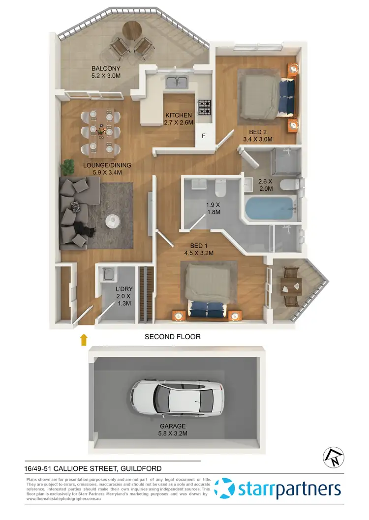 Floorplan of Homely unit listing, 16/49-51 Calliope Street, Guildford NSW 2161