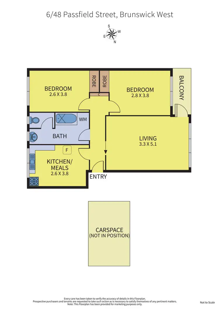 Floorplan of Homely apartment listing, 6/48 Passfield Street, Brunswick West VIC 3055