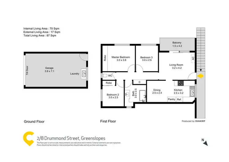 Floorplan of Homely unit listing, 2/8 Drummond Street, Greenslopes QLD 4120