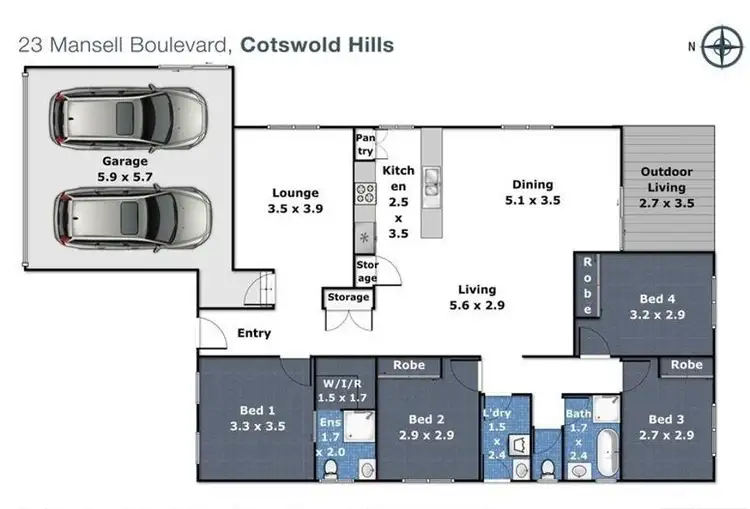 Floorplan of Homely house listing, 23 Mansell Boulevard, Cotswold Hills QLD 4350