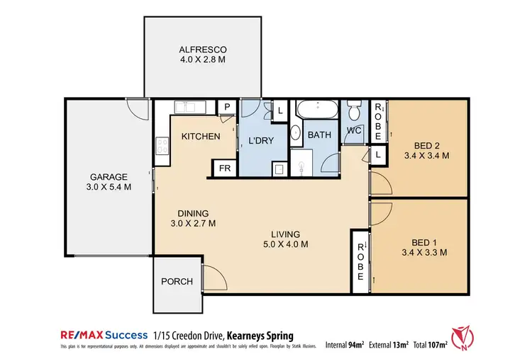Floorplan of Homely unit listing, 1/15 Creedon Drive, Kearneys Spring QLD 4350