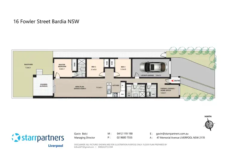 Floorplan of Homely semi-detached listing, 16 Fowler Street, Bardia NSW 2565