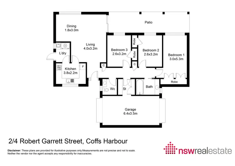 Floorplan of Homely villa listing, 2/4 Robert Garrett Street, Coffs Harbour NSW 2450