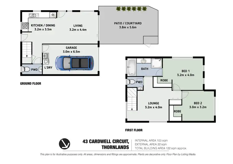 Floorplan of Homely townhouse listing, 43 Cardwell Circuit, Thornlands QLD 4164