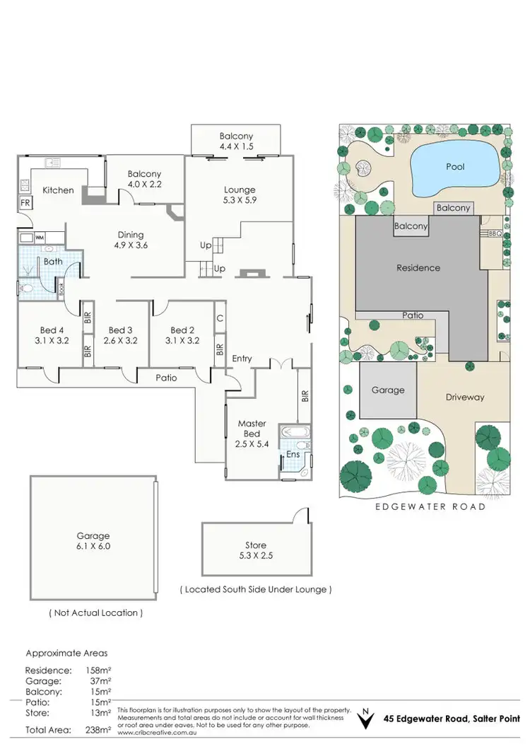 Floorplan of Homely house listing, 45 Edgewater Road, Salter Point WA 6152