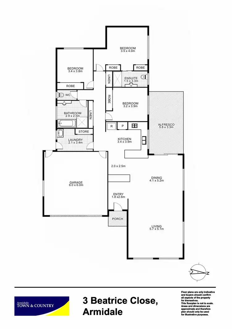 Floorplan of Homely house listing, 3 Beatrice Close, Armidale NSW 2350