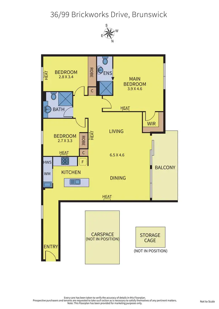Floorplan of Homely apartment listing, 36/99 Brickworks Drive, Brunswick VIC 3056