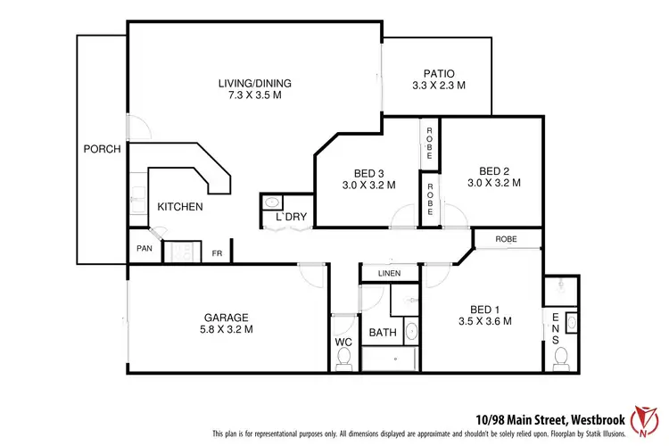 Floorplan of Homely unit listing, 10/98 Main Street, Westbrook QLD 4350