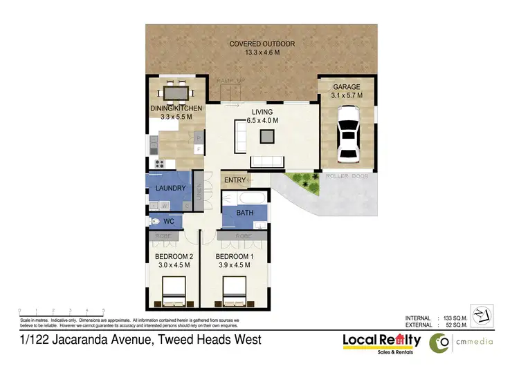 Floorplan of Homely semi-detached listing, 1/122 Jacaranda Ave, Tweed Heads West NSW 2485