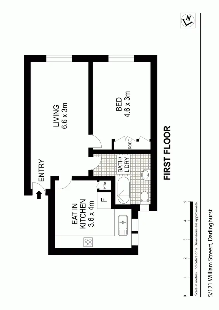 Floorplan of Homely apartment listing, 5/121 William Street, Darlinghurst NSW 2010