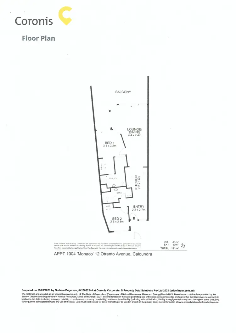 Floorplan of Homely unit listing, 1004/12 Otranto Avenue, Caloundra QLD 4551