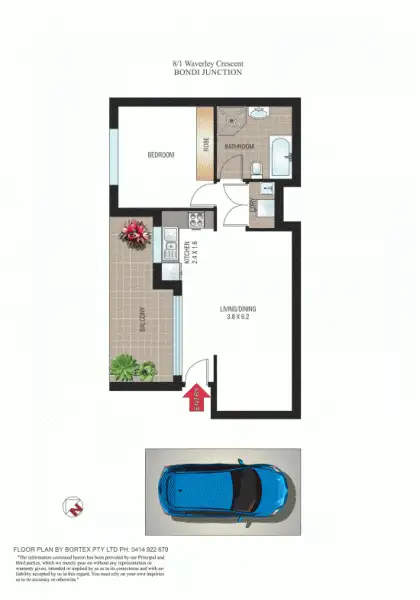 Floorplan of Homely unit listing, 8/1 Waverley Crescent, Bondi Junction NSW 2022