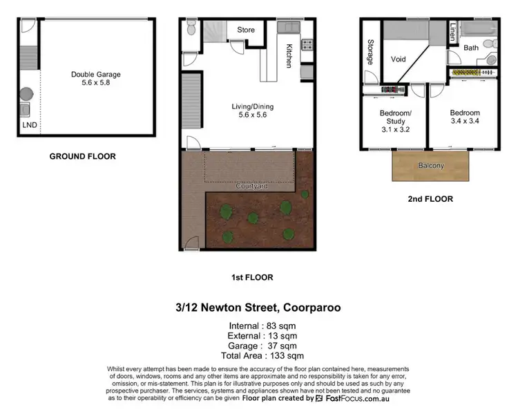 Floorplan of Homely townhouse listing, 3/12 Newton St, Coorparoo QLD 4151