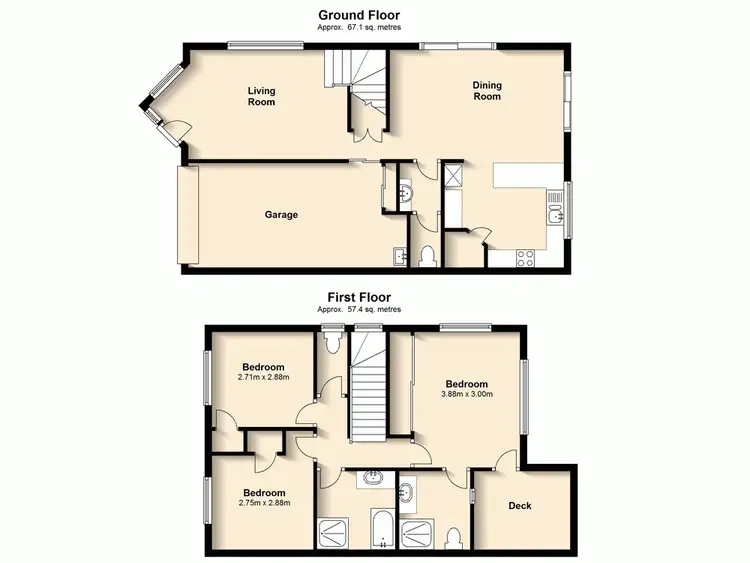 Floorplan of Homely townhouse listing, 1/55 Georgina Street, Woody Point QLD 4019