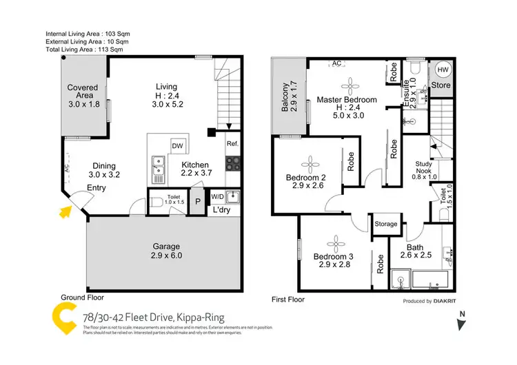 Floorplan of Homely townhouse listing, 78/30-42 Fleet Drive, Kippa-Ring QLD 4021