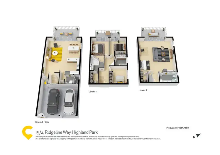 Floorplan of Homely townhouse listing, 19/2 Ridgeline Way, Highland Park QLD 4211