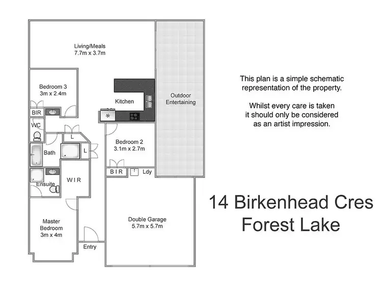 Floorplan of Homely house listing, 14 Birkenhead Cr, Forest Lake QLD 4078