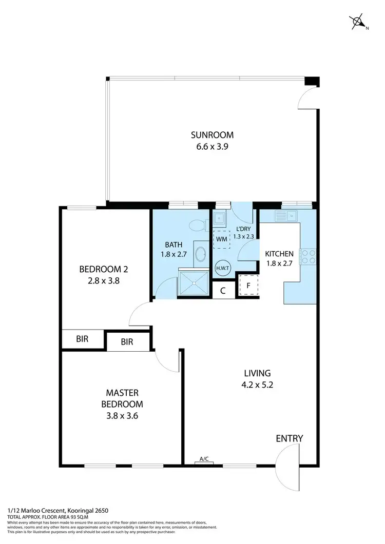 Floorplan of Homely unit listing, 1/12 Marloo Crescent, Kooringal NSW 2650