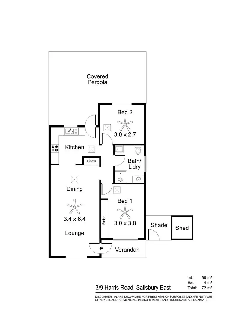 Floorplan of Homely unit listing, 3/9 Harris Road, Salisbury East SA 5109