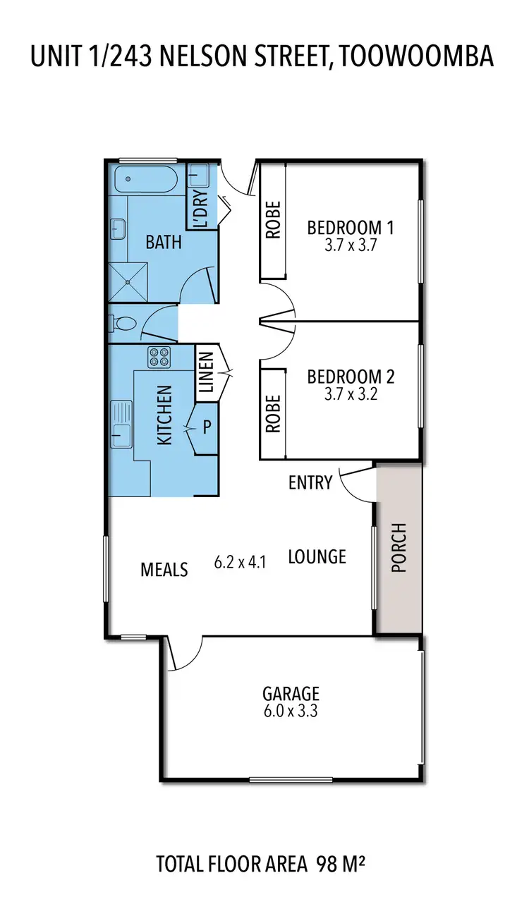 Floorplan of Homely block of units listing, 243 Nelson Street, Kearneys Spring QLD 4350