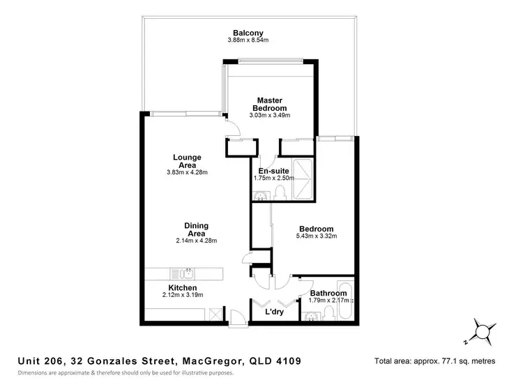 Floorplan of Homely apartment listing, 206/32 Gonzales Street, Macgregor QLD 4109