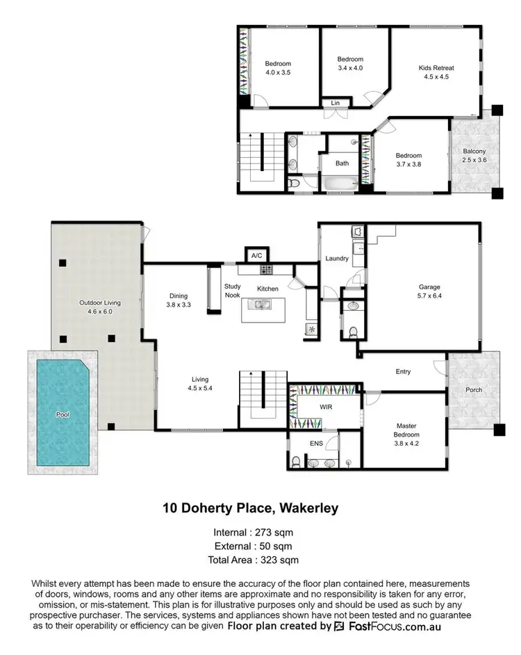 Floorplan of Homely house listing, 10 Doherty Place, Wakerley QLD 4154