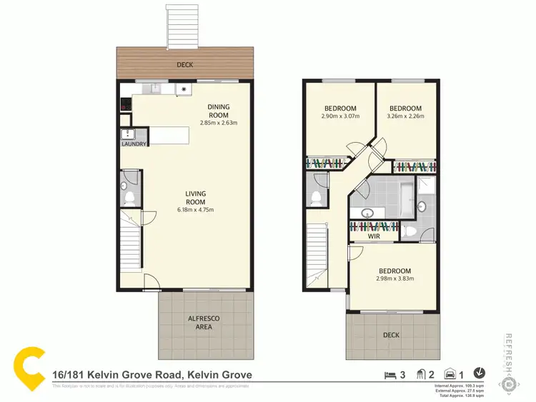 Floorplan of Homely townhouse listing, 16/183 Kelvin Grove Road, Kelvin Grove QLD 4059