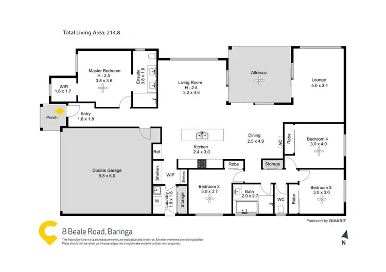 Floorplan of Homely house listing, 8 Beale Road, Baringa QLD 4551
