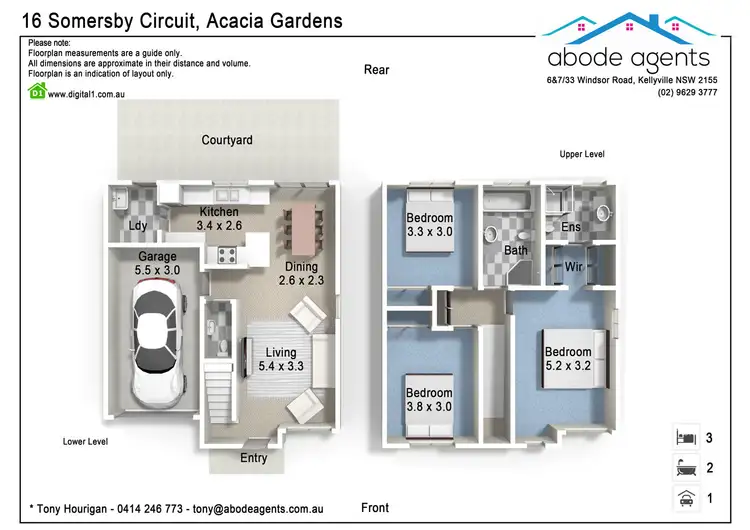 Floorplan of Homely semi-detached listing, 16 Somersby Circuit, Acacia Gardens NSW 2763