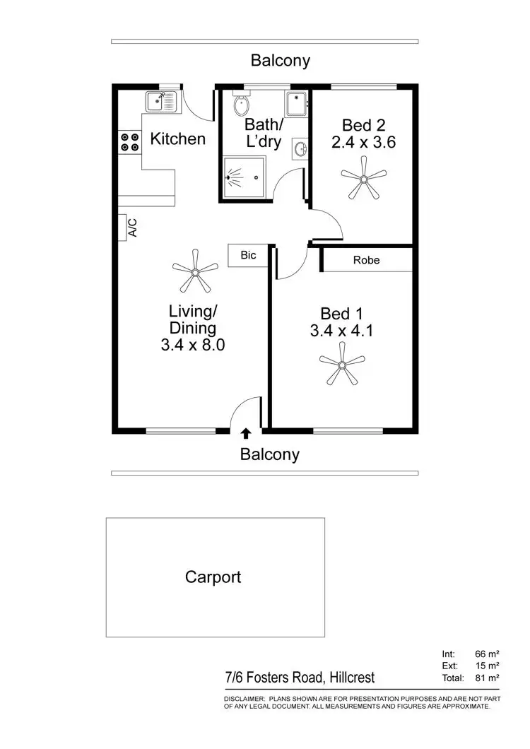Floorplan of Homely unit listing, 7/6-8 Fosters Road, Hillcrest SA 5086