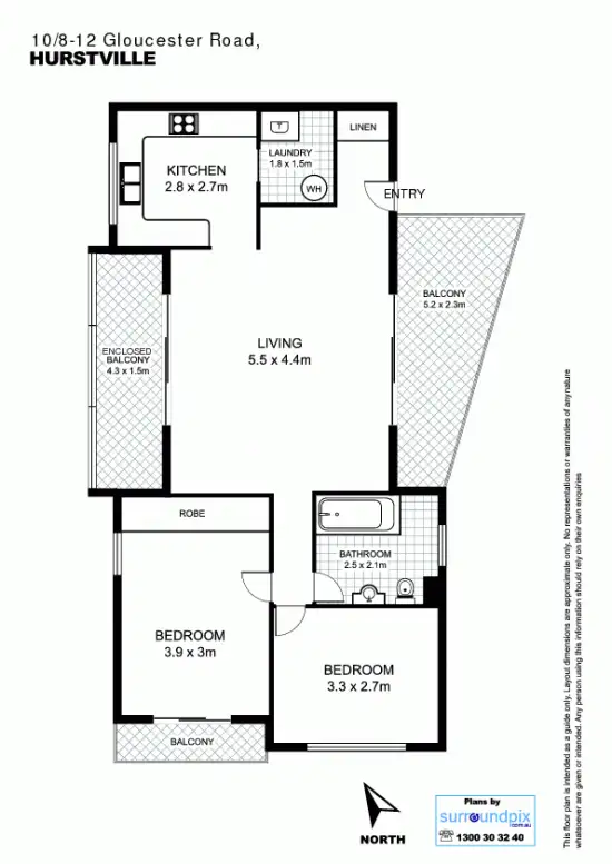 Floorplan of Homely apartment listing, 10/8-12 Gloucester Rd, Hurstville NSW 2220