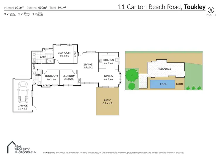 Floorplan of Homely semi-detached listing, 11 Canton Beach Road, Toukley NSW 2263