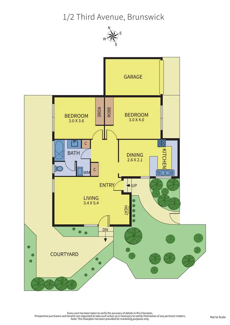 Floorplan of Homely unit listing, 1/2 Third Avenue, Brunswick VIC 3056
