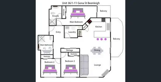 Floorplan of Homely unit listing, 36 /1-11 Gona Street, Beenleigh QLD 4207