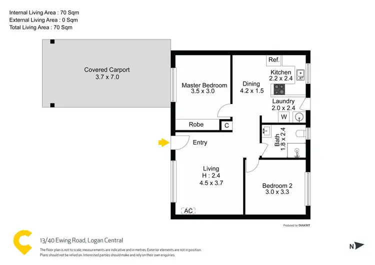Floorplan of Homely townhouse listing, 13/40 Ewing Road, Logan Central QLD 4114