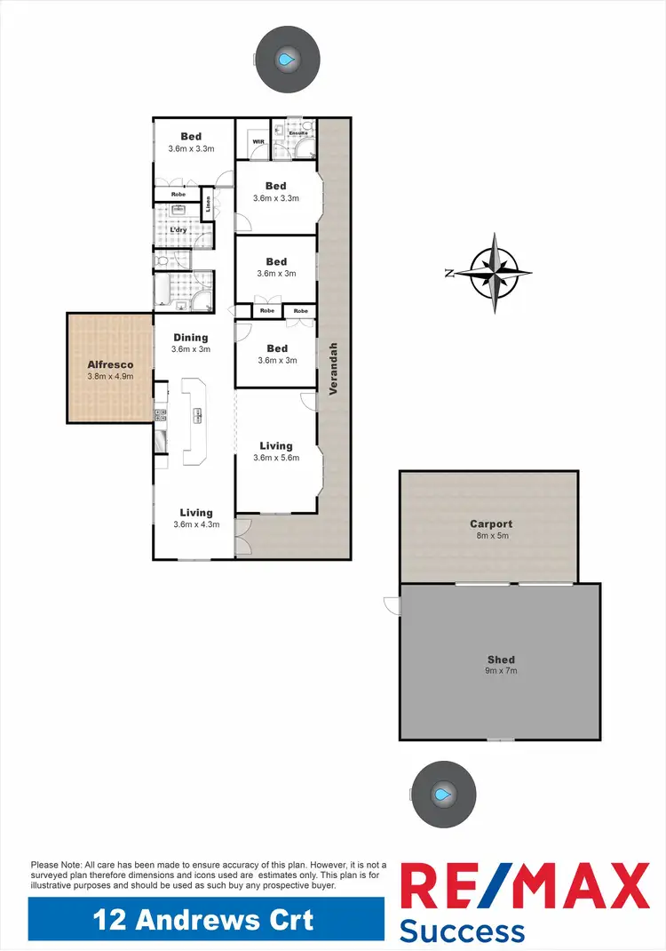 Floorplan of Homely rural property listing, 12 Andrews Court, Hodgson Vale QLD 4352