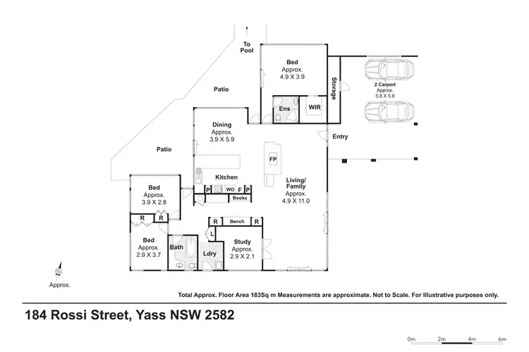 Floorplan of Homely rural property listing, 184 Rossi Street, Yass NSW 2582