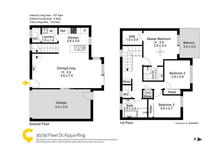 Floorplan of Homely townhouse listing, 30/30-42 Fleet Dr, Kippa-Ring QLD 4021