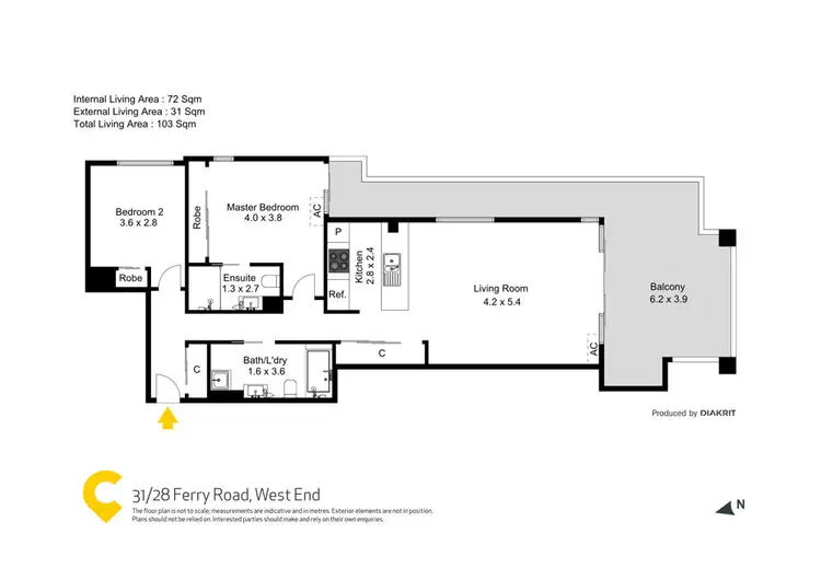 Floorplan of Homely unit listing, 31/28 Ferry Road, West End QLD 4101