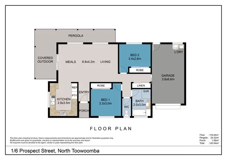 Floorplan of Homely unit listing, 1/6 Prospect Street, North Toowoomba QLD 4350